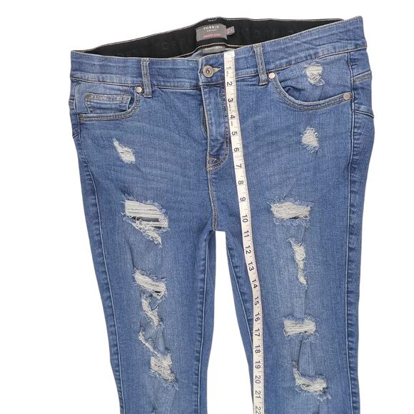 Torrid Jeans 16 Short Skinny Distressed Ripped Denim Blue Wash Casual Streetwear - Picture 4 of 10